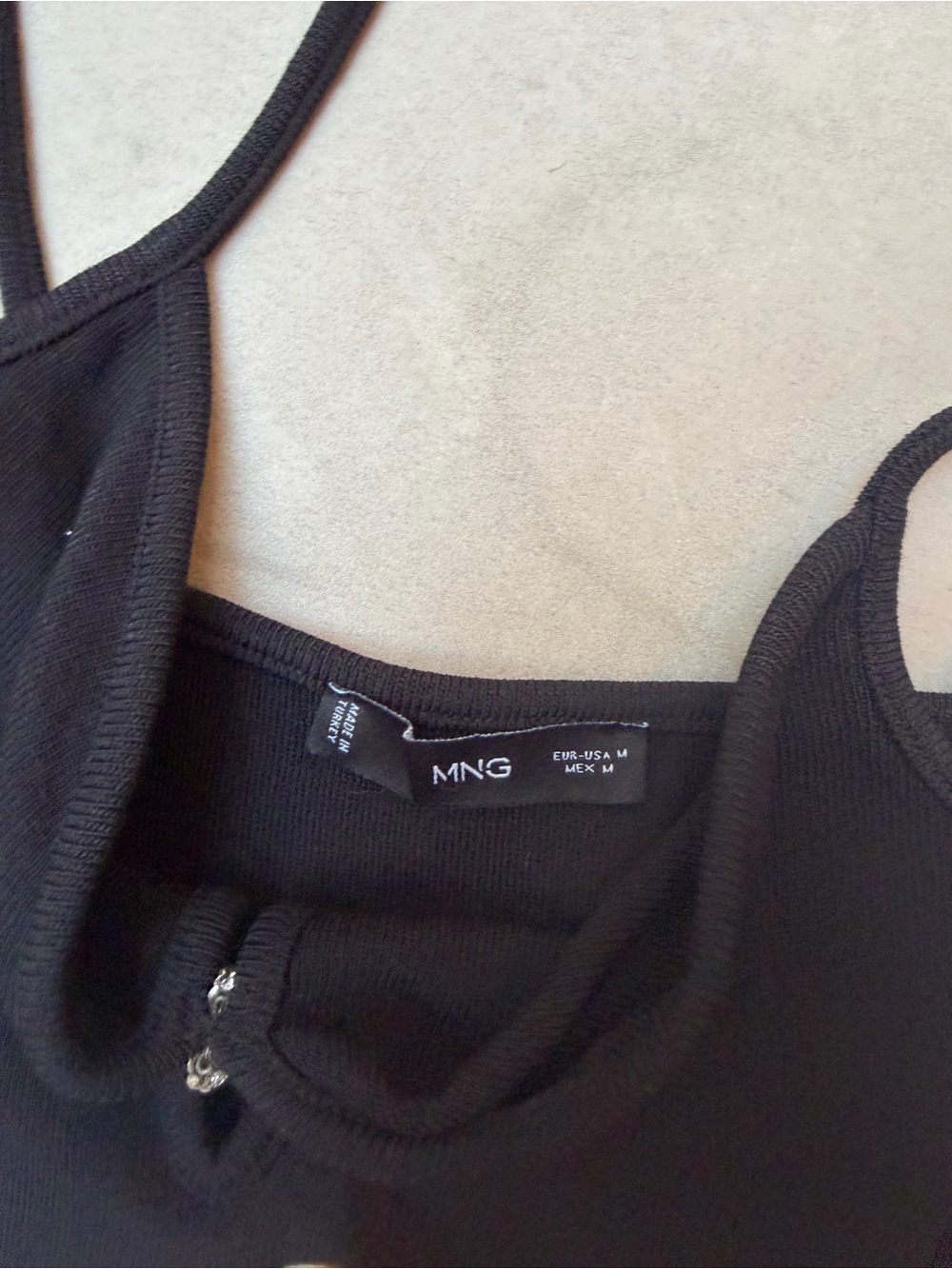 Mango Black Rhinestone Bow Cami - Picture 2 of 2